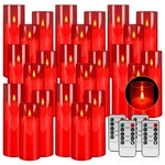 24-pack Red Acrylic Flameless Led Candles With Remote Control - Realistic Fli.... Fixed Price $93.89.