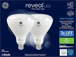 Ge Reveal Set Of 2 85 W Equivalent Dimmable Color-enhancing Br40 Led Light Bulbs. Fixed Price $19.99.