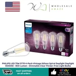 Philips Led 75w St19 4-pack Vintage Edison Spiral Daylight (5000k). Fixed Price $24.99.