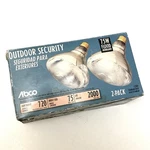 Vintage 2 Pack Abco 75w Outdoor Security Flood Light Bulb Avg Life 2000 Hrs.. Fixed Price $24.99.
