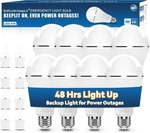 Borccdit Keeplit Emergency Light Bulbs 8 Pack A19 12w 800lm E26 E27 Open Box. Fixed Price $34.99.