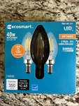 Ecosmart Soft White Candelabra Base Light Bulbs 3 Pack Vintage Edison Led. Fixed Price $10.20.