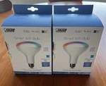 Set Of 2 - Feit Electric 65w Br 30 Smart Color Changing/dimmable Led Light Bulb. Fixed Price $21.94.