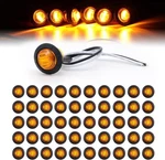 Tmh 50 Pcs 3/4 Inch Mount Amber 3 Led Mini Round Trailer Side Marker Indicator L. Fixed Price $49.28.