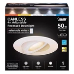 Feit Electric White 4 Inch W Aluminum Led Recessed Downlight 50 Watt. Fixed Price $22.49.