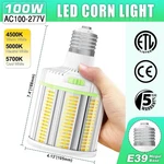 100w Led Corn Light Bulb E39 Base Warehouse Garage Commercial Lighting Fixtures. Fixed Price $51.75.