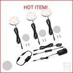 Aiboo Under Cabinet Led Puck Lighting Kit Black Cord With Touch Dimmer Switch Fo. Fixed Price $27.52.