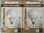 2 - Bulbrite 776899 Led Filament Bulbs, 3000k, Fully Dimmable- Set Of. Fixed Price $19.99.