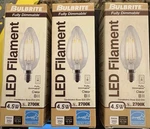 Bulbrite Led Fully Dimmable Filament Bulbs 4.5 W (x3). Fixed Price $9.99.