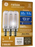 Ge Led Bulbs 5.5w 60w Warm White 500 Lumens Candelabra Base 3. Fixed Price $10.39.