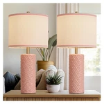Helijia 27" Farmhouse Bedside Table Lamp Set Of 2, Pink Modern 27",. Fixed Price $104.99.