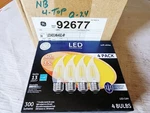 Lot Of 4- Ge 92677, Led4dcam-agc-4p Candelabra Bulb. Fixed Price $13.00.