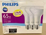 Philips 65w Replacement Daylight Br30 Dimmable11w Led Flood Light Bulbs 3 Pack. Fixed Price $11.99.