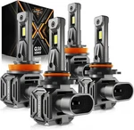 Auxbeam H11 9005 Combo Fog Light Bulbs Q30 Series - 48000lm 6500k Pack Of 4. Fixed Price $65.09.