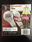 2-sylvania Soft White 3-way Light Bulbs 50/150a21/wrp 120v.. Fixed Price $20.00.