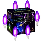 6 Pack E12 B11 Filament Led Black Light Bulbs, 395nm Uv Candelabra 60w. Fixed Price $46.78.