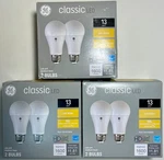Ge Classic Led 100w Replacement A19 6 Light Bulbs Soft White E26 1600 Lumens. Fixed Price $29.99.