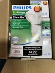 Lot 6 New Philips 35w = 45w 350 Lumen Dimmable Flood Light Ecovantage Indoor/out. Fixed Price $85.00.