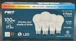 Feit Electric 100w Replacement 17.5w Dimmable Led A21 Bulbs, 4-pack M65c. Fixed Price $21.95.