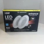 Feit Electric Led Recessed Downlight 2-pack Soft White Dimmable 5-6 Inch. Fixed Price $17.49.