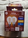 Ge Relax 60-watt Eq A15 Soft White Dimmable Led Light Bulb (2-pack). Fixed Price $15.99.