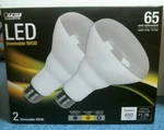 Feit Electric 43523, 2 Dimmable Br30 Led 10.5w Light Bulbs, Free Shipping. Fixed Price $20.00.
