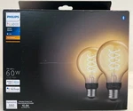 Philips Hue 2-pack Dimmable Warm White Vintage Smart G25 Edison Bulb -free S/h. Fixed Price $49.98.