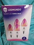 4 New Led Candle Light Smart Bulbs- Ledmundo,e12 Base, Works With Alexa, Google. Fixed Price $19.99.