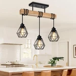 Feanron 3-lights Farmhouse Dining Room Pendant Light Fixtures Over Table, Rustic. Fixed Price $93.99.