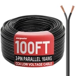 Energeaster 16 Gauge Wire 100ft, 2 Conductors Black Cable, Low Voltage Awg.... Fixed Price $22.76.