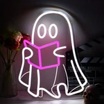 Ghost Reading Book Lamp Led Neon Sign - Dimmable, Usb Powered, Room Decor Gift. Fixed Price $55.39.