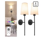 Niorsun Set Of 2 Rechargeable Battery Operated Wall Lights Remote 9 Col Wireless. Fixed Price $44.99.