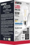 Satco 12418 - 8 Watt Led A19 Clear Bulb 5000k 120 Volt (2 Pack) 60w Natural. Fixed Price $12.99.