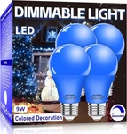 4 Pack A19 Led Blue Light Bulbs,120v E26 Christmas Pack,. Fixed Price $15.46.