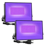 2 Pack 38w Led Blacklight Floodlights Plug Ip66 Waterproof Uv Glow For Party Kit. Fixed Price $57.99.