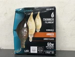 Ecosmart Dimmable Led Candelabra Bulb, 60w Equivalent, Amber (3-pack). Fixed Price $12.38.