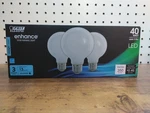 3 Pack Feit Enhance Dimmable 40w Led G25 Globe Light Bulb Daylight. Fixed Price $16.99.