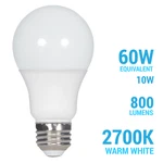 10w =60w Dimmable A19 Omni 800 Lumens Led 27k Warm White Frosted E26 Base Bulb. Fixed Price $6.95.