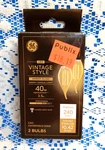 Ge Vintage Style Led Candelabra 2 Bulbs Amber Glass 40w 240 Lumens Fast Ship. Fixed Price $7.99.