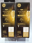 Twin Pack Ge Led Vintage Style Cac 125 Lumens 25w Amber Glass Warm Candle Light. Fixed Price $29.99.