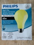 Philips - Bug-a-way Longer Life 60w Light Bulb 2-pack Yellow A-19 120 Volt. Fixed Price $15.45.
