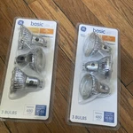 2 3-packs Ge Basic Indoor Flood 480 Lumens Mr16 Gu10 Base 12volt Light Bulbs Lb6. Fixed Price $29.55.