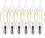 6 Pack Dimmable Led Candelabra Bulbs 60w Soft White E12 Candle Flame Tip 2700k. Fixed Price $13.29.