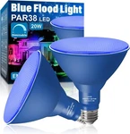 2 Pack-dimmable,e26 Base Blue Flood Light Outdoor Bulb New. Fixed Price $29.60.