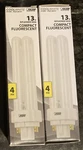 2 Feit Electric 13 Watt, Pld13e/41 Compact Fluorescent Bulb Lot - New!. Fixed Price $6.95.