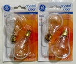 Ge Crystal Clear 40w, 320 Lumen Ceiling Fan A15 Intermediate 2 Packs 4 Bulbs. Fixed Price $24.99.