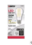 Satco S12430 - 12.5 Watt Led A19 Clear Bulbs 3000k 120 Volt (5 Pack). Fixed Price $27.99.
