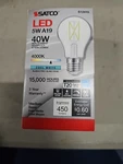 Satco 5w Led Bulb A19 Clear Finish 4000k - 40w-equiv. Fixed Price $8.95.