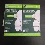 Lot Of 2 Greenlite Led Household Bulbs(4) + Night Lite(1), 60w Replacement New!. Fixed Price $5.99.