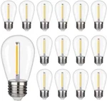Waterproof S14 Led Light Bulbs Outdoor String Lights Replacement E26 Base 15pack. Fixed Price $13.99.
